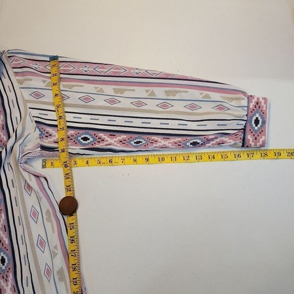 Blair Vintage Aztec Western Pastel Button Down Top Shirt Blouse Women's - Picture 10 of 10